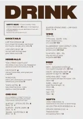 Drinks Menu